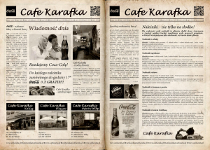 Cafe Karafka - papierowe wkładki na tace